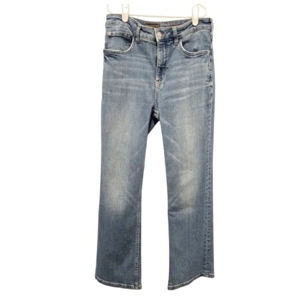 Pilcro Anthropologie The Yaya Kick Flare Jeans High Rise Crop Cotton Lyocell 28